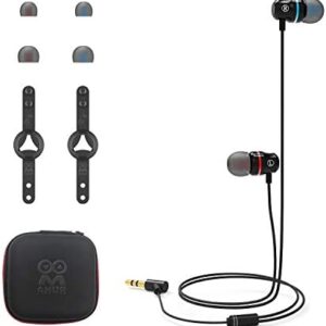 AMVR Noise Isolating Earbuds Earphones Custom Made for Meta Quest 2 VR Headset, with 3D 360 Degree Sound in-Ear Headphones and Earphone Silicone Holders (Black)