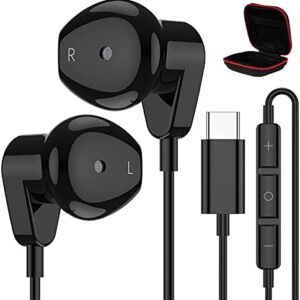 APETOO USB C Headphones for Samsung S22 S21 Ultra Z Flip4 3 Fold4 3,HiFi Stereo Type C Earphones Wired Earbuds with Mic Volume Control for Galaxy S21 FE S20 Note 20 Ultra 10 Plus,Pixel 6 6a 5,OnePlus