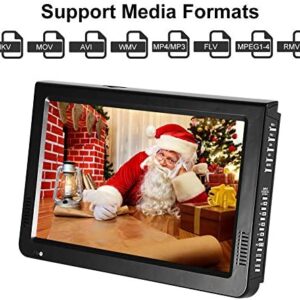 Acogedor 10″ Portable HDMI Small TV, ATSC Car TV Digital Television Smart TV, 1080P HD Video Player with USB/TF Card Slot, Bracket, Built-in Rechargeable Battery