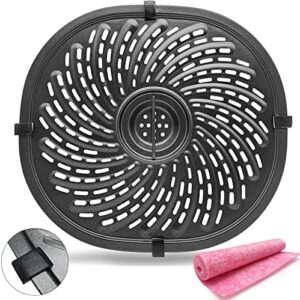 Air Fryer Grill Pan For Power XL Gowise 7QT Air Fryers,Nonstick Coating Crisper Plate,Air Fryer Replacement Parts,Air Fryer Rack,Air Fryer Accessories,Enamel coating，Non-stick,Dishwasher Safe