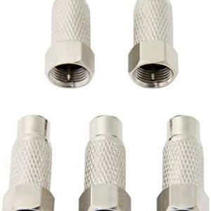 Ancable 5-Pack F-Type Male Plug to RCA Female Jack RF Video TV Cable Adapter for Atari 2600/7800 Sega/Coleco Game