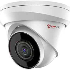 Anpviz 4K POE Security Camera Outdoor, Ultra HD 8MP IP PoE Turret Surveillance Camera w/ Audio, 3840×2160, 2.8mm Lens Wide Angle, 100ft EXIR 2.0 Night Vision, IP67 Weatherproof, Up to 256GB SD Card