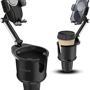Aoisva Car Cup Holder Phone Mount Adjustable Base with 360° Rotation Universal Multifunctional Cup Holder Cell Phone Holder for Car Fits Any iPhone & Galaxy & All Smartphones [Upgrade 2-in-1]