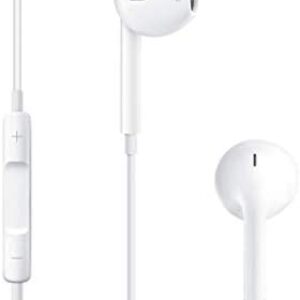 Apple EarPods Headphones with 3.5mm Plug. Microphone with Built-in Remote to Control Music, Phone Calls, and Volume. Wired Earbuds