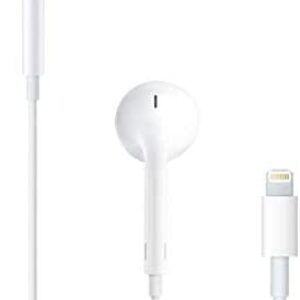 Apple EarPods Headphones with Lightning Connector. Microphone with Built-in Remote to Control Music, Phone Calls, and Volume. Wired Earbuds for iPhone