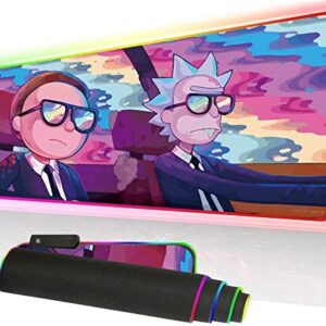 Bimormat RGB Mouse Pad LED Light Gaming Mouse Pad with Rubber Base Colorful Computer Carpet Desk Mat for PC Laptop (35.4 * 15.7 inch) (9040rkmomo)