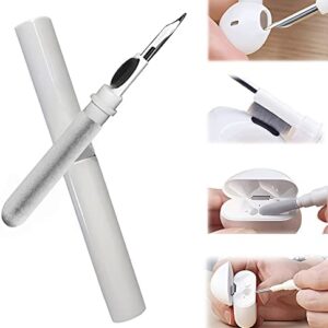 Bluetooth Earbuds Cleaning Pen, Multifunction Airpods Pro Cleaner Kit with Soft Brush for Wireless Earphones Bluetooth Headphones Charging Box Accessories, Computer, Camera and Mobile Phone (White)