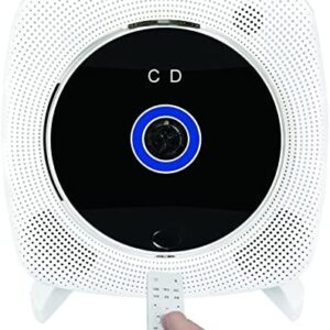 Bluetooth Portable CD Player with Speakers, Wall Mounted CD Player with FM Radio, USB Read, AUX Line, Placement Desktop or on Bracket, Remote Controllable, Compatible Formats, Wired Powered