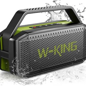 Bluetooth Speaker, W-KING 60W Loud Portable Bluetooth Speaker IPX6 Waterproof, 40H Playtime, Outdoor Powerful Stereo Speaker with 10400mAH Power Bank, Rich Bass, Bluetooth 5.0, TF Card, NFC, EQ, AUX