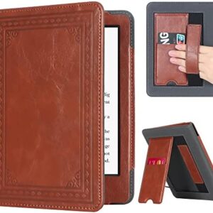 CoBak Kindle Paperwhite Case with Stand – Durable PU Leather Cover with Auto Sleep Wake, Card Slot, Hand Strap Feature – Fits Kindle Paperwhite 11th Generation 6.8″ and Signature Edition 2021 Released
