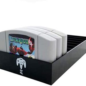 Collector Craft, Black, N64 Compatible Cartridge Holder, N64 Game Tray, Holds 10 Games, Organization, Retro Video Game Collection, Works with Nintendo 64 NTSC and PAL Cartridges