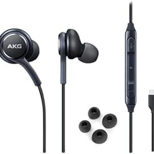 Corded Type-C Earphones Earbuds Stereo Headphones for Samsung Galaxy S22 Ultra S22 Plus Galaxy S21 Ultra 5G, Galaxy S10, Note 10+ – Designed by AKG – with Microphone and Volume Remote Type-C Connecto