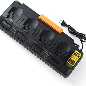 DCB104 Battery Charger Replacement for Dewalt Battery Charger DCB102 DCB118 DCB107 DCB115, 4-Port Battery Charger Compatible with Dewalt 12V 20V Max Li-ion Batteries DCB205 DCB206 DCB207 DCB606 DCB127