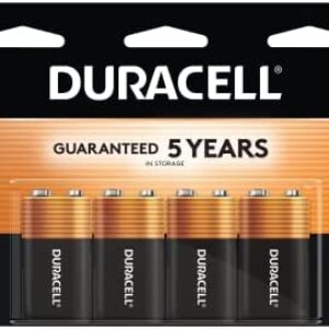 Duracell Coppertop 9V Battery, 4 Count Pack, 9-Volt Battery with Long-lasting Power, All-Purpose Alkaline 9V Battery for Household and Office Devices