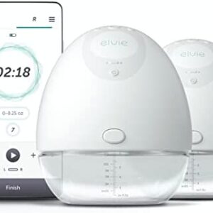 Elvie Double Electric Wearable Smart Breast Pump | Silent Hands-Free Portable Breast Pump That Can Be Worn in-Bra with App 2-Modes & Variable Suction | Baby Registry Breast Feeding Essentials