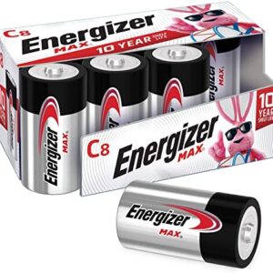 Energizer C Batteries, Max C Cell Battery Premium Alkaline, 8 Count