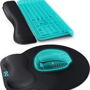 Everlasting Comfort Mouse Pad with Wrist Support – Includes Keyboard Wrist Rest – Ergonomic Memory Foam Desk Cushion for Carpal Tunnel – Computer, Laptop, Typing and Gaming Accessories