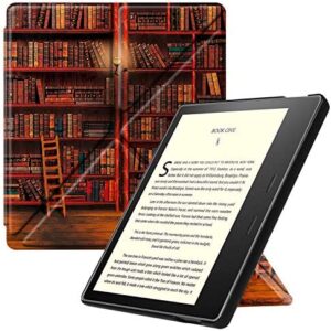 Fintie Origami Case for All-New Kindle Oasis (10th Generation, 2019 Release and 9th Generation, 2017 Release) – Slim Fit Stand Cover Support Hands Free Reading with Auto Wake Sleep, Library