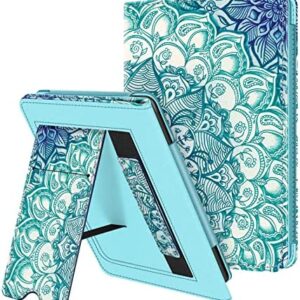 Fintie Stand Case for 6.8″ Kindle Paperwhite (11th Generation-2021) and Kindle Paperwhite Signature Edition – Premium PU Leather Sleeve Cover with Card Slot and Hand Strap, Emerald Illusions