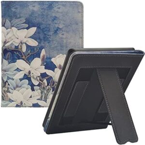 GOVTVA Case for 6.8″ Kindle Paperwhite 11th Generation 2021 and Kindle Paperwhite Signature Edition 2021 Released Cover with Auto Sleep / Wake / Double Hand Strap / Stand (Magnolia)