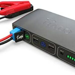 HALO Bolt 58830 mWh Portable Phone Laptop Charger Car Jump Starter with AC Outlet and Car Charger – Grey
