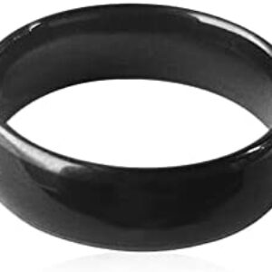 HECERE Waterproof Ceramic NFC Ring, NFC Forum Type 2 215 496 Bytes Chip Universal for Mobile Phone, All-Round Sensing Technology Wearable Smart Ring, Fasion Ring for Men or Women (9#, Black)