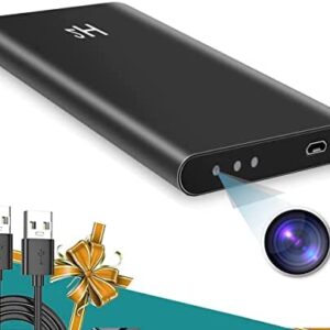 Hidden Camera Power Bank Security Camera 1080P HD 5000mAh Portable Spy Camera, Surveillance Camera for Home Office, Nanny Camera with Night Vision, Long Time/Loop Recording, No Wi-Fi Function