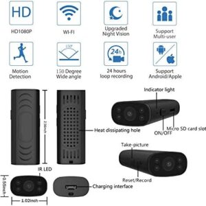 Hidden Security Cameras HUOMU Mini spy cam 1080P HD Wireless WiFi Remote View Tiny Home Surveillance Cameras Indoor Outdoor Video Recorder Smart Motion Detection