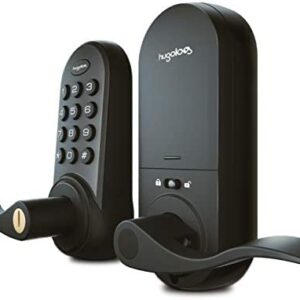 Hugolog Latchbolt Lock Electronic,Keyless Entry Door Lock, Keypad Door Lock with Handle, Easy to Install High Security Material for Metal Home & Office