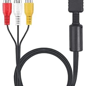 JINHEZO Playstation 3 Audio Video Cables – Game Console Component Accessories Connection Cord, RCA AV to TV Cable for Playstation, PS 1, PS 2, PS 3, Slim 2, Slim 3, 6 feet 1 Pack (Not HDMI)