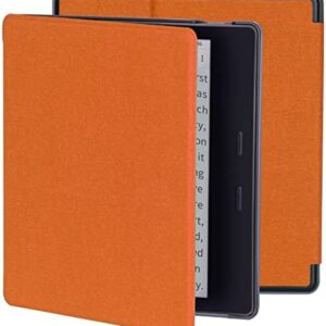 Kindle Oasis 9.10 Generation, e-Reader flip Cloth Pattern, Waterproof Ultra-Thin Protective Cover, with Automatic Sleep/Wake Function, Compatible with Kindle Oasis 2017 and 2019 Models（Orange）