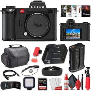 Leica SL2 Mirrorless Digital Camera (Body Only) (10854) + 64GB Extreme Pro Card + Corel Photo Software + LED Video Light + Card Reader + Case + Cleaning Set + HDMI Cable and More – Deluxe Bundle