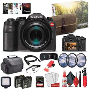 Leica V – LUX (Typ 114) Digital Camera Explorer Kit (19144) + 64GB Extreme Pro Card + Corel Photo Software + Extra Battery + LED Light + Card Reader + Filter Kit + Case and More – Deluxe Bundle