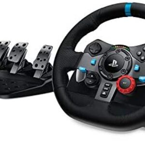 Logitech G Dual-Motor Feedback Driving Force G29 Gaming Racing Wheel with Responsive Pedals for PlayStation 5, PlayStation 4 and PlayStation 3 – Black