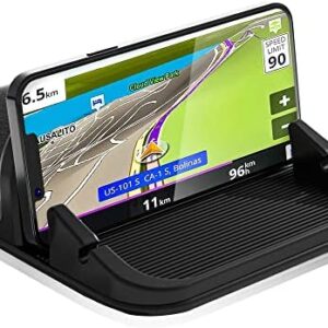 Loncaster Car Phone Holder, Cell Phone Holder Silicone Car Pad Mat for Various Dashboards, Slip Free Desk Phone Stand Compatible with iPhone, Samsung, Android Smartphones, GPS Devices and More (Black)