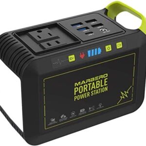 MARBERO 88Wh Portable Power Station 24000mAh Camping Solar Generator(Solar Panel Not Included) Lithium Battery Power 110V/80W AC, DC, USB QC3.0, LED Flashlight for CPAP Home Camping Emergency Backup