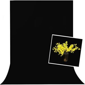 Meking 6.5 x 6.5 ft Portrait Photography Backdrop, Black Velvet Fabric Wrinkle Resistant Background for Television Photo Video Studio Product Shooting