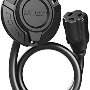 NOCO GCP1 15 Amp AC Port Plug, 125 Volt Power Inlet Socket, and Waterproof Electrical Outlet Receptacle Box with 16-Inch Integrated Outdoor Extension Cord