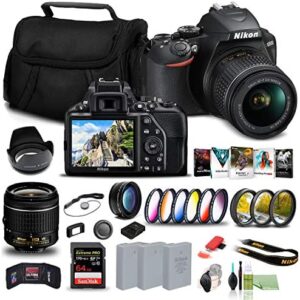 Nikon D3500 DSLR Camera with 18-55mm Lens (1590) USA Model + 64GB Card + 2 x EN-EL14a Battery + Corel Photo Software + Case + 3 Piece Filter Kit + Telephoto Lens + Color Filter Kit + More