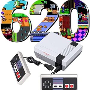 OKHAHA Mini Classic Game System Retro Video Game Console with Built in 620 Games, Preloaded Old School Entertainment System Classic Edition, Gifts for Kids, AV Out, Plug & Play