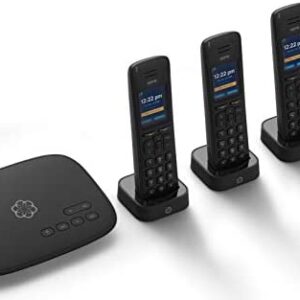 Ooma Telo VoIP Free Internet Home Phone Service with 3 HD3 Handsets. Affordable landline Replacement. Unlimited Nationwide Calling. Answering Machine. Option to Block robocalls.