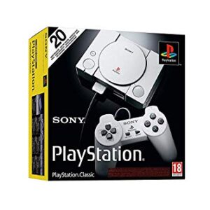 Playstation Classic Console with 20 Classic Playstation Games Pre-Installed Holiday Bundle, Includes Final Fantasy VII, Grand Theft Auto, Resident Evil Director’s Cut and More