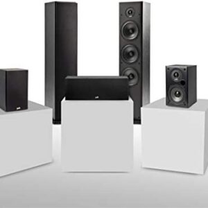 Polk Audio T Series 5 Channel Home Theater Bundle | Includes Two (2) T15 Bookshelf, One (1) T30 Center Channel & Two (2) T50 Tower Speakers | Premium Sound at a Great Value | Dolby and DTS Surround