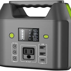 Portable Power Station 155Wh, EnginStar 110V 150W Power Bank with AC Outlet, 6 Outputs External Battery Pack, Portable Laptop Charger Backup Lithium Battery with LED Light for Home Camping