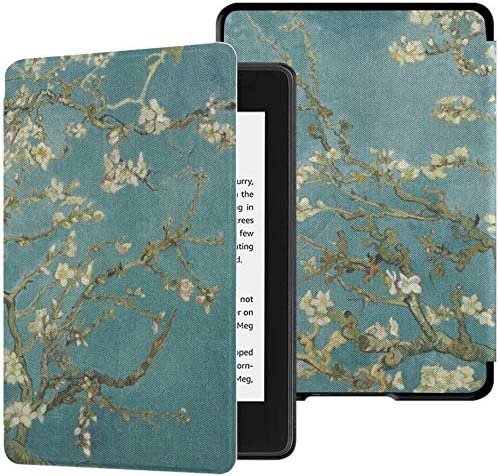 QIYI Case Fits Kindle Paperwhite 10th Generation 2018 Released Flowers Print eBook Reader Covers Smart Accessories PU Leather Covers with Auto Wake / Sleep - Apricot Tree in Blossom