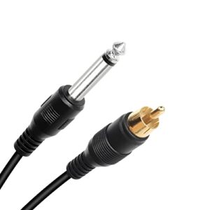 RIIEYOCA RCA to 1/4 Cable, RCA to 1/4 Stereo Audio Interconnect Cable,RCA Gold Plated Male to 1/4 TS Male Cable for TV, DVD，Amplifier, Speaker, Guitar, Mixer etc (2m/6.56ft)