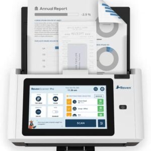 Raven Pro Document Scanner – Huge Touchscreen, High Speed Color Duplex Feeder (ADF), Wireless Scan to Cloud, WiFi, Ethernet, USB, Home or Office Desktop