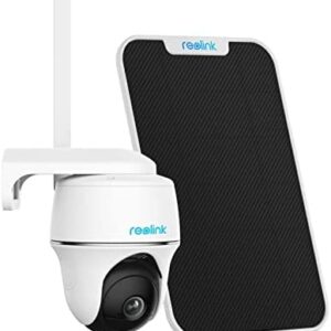 Reolink 4G LTE Cellular Security Camera Outdoor, Pan Tilt, Wireless Solar Powered, 2K HD Night Vision, 2-Way Talk, Smart Person/Vehicle Detection, No WiFi, Go PT Plus with Solar Panel -US Version