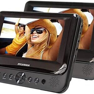 Sylvania SDVD7750 Dual 7-Inch Portable LCD DVD Player – Black