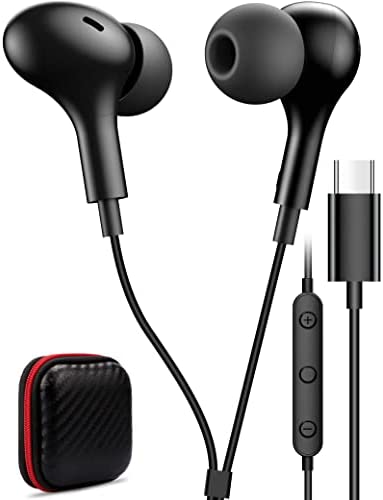 TITACUTE USB C Headphone for Samsung S21 S20 FE S22 A53 Wired Earbuds Magnetic in-Ear Type C Earphone with Microphone Volume Control Bass Stereo Noise Canceling for Galaxy Z Flip 3 4 Pixel 6 5 OnePlus